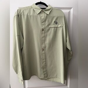 Men's Light Green Check Button-Up Sport Shirt